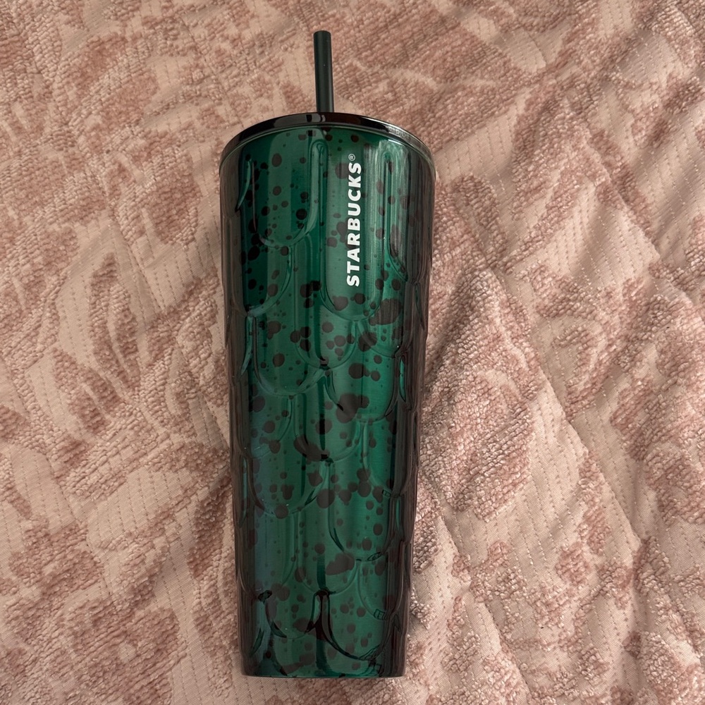 Starbucks Emerald Green Mermaid Tumbler with Straw